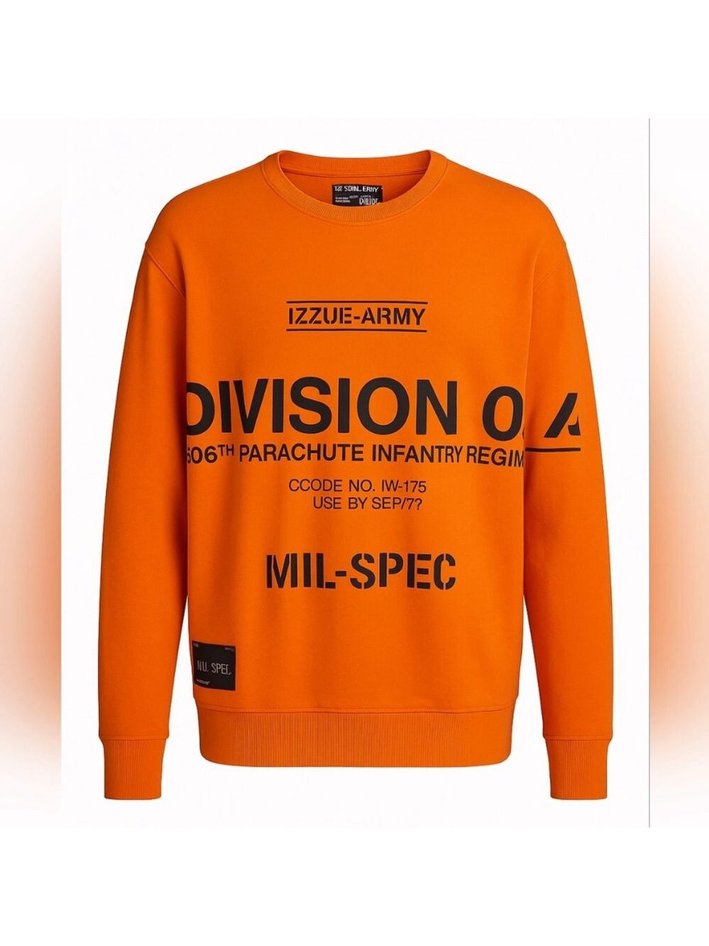 Izzue-Army Orange Graphic Crewneck Sweatshirt Men’s XL - Picture 1 of 10
